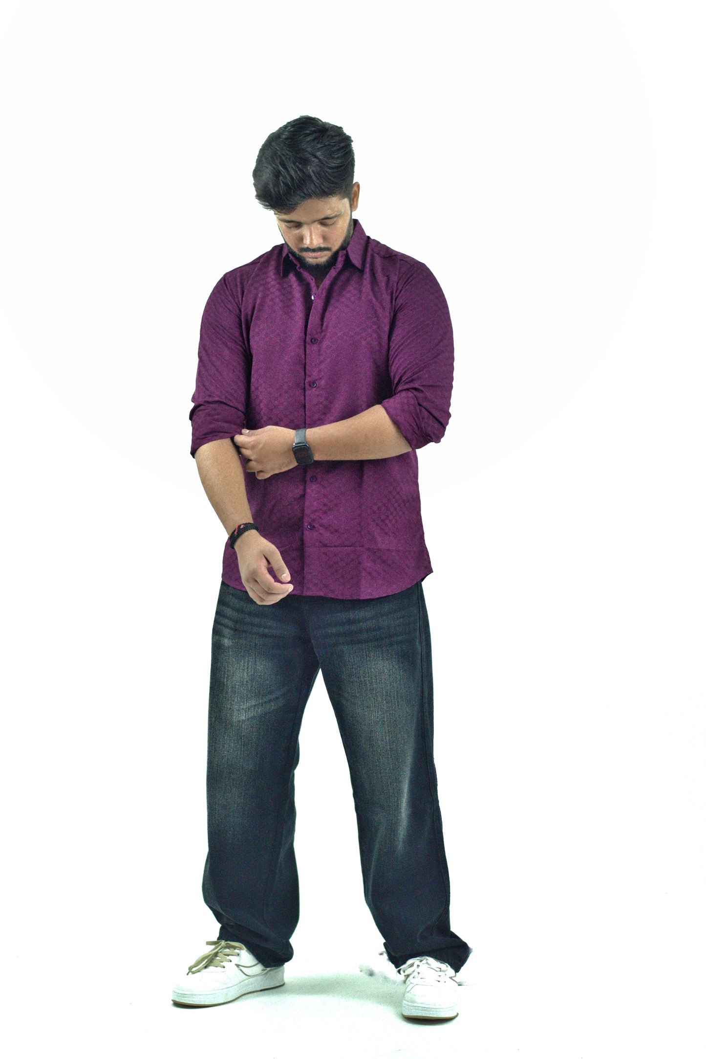Mahroon Textured Shirt