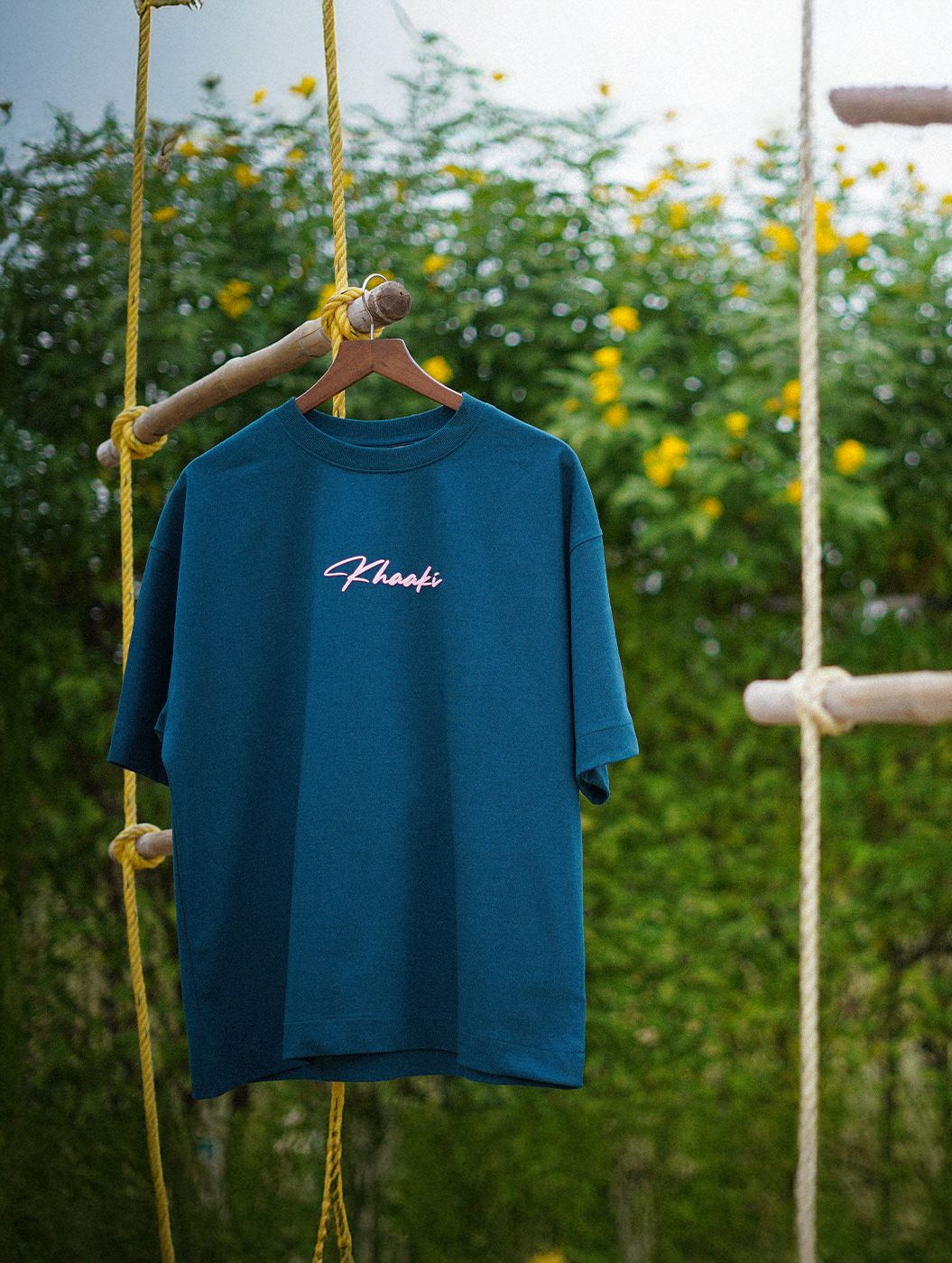 Bad Habits - Peacock Green Graphic Drop Shoulder Unisex Oversized T-Shirt