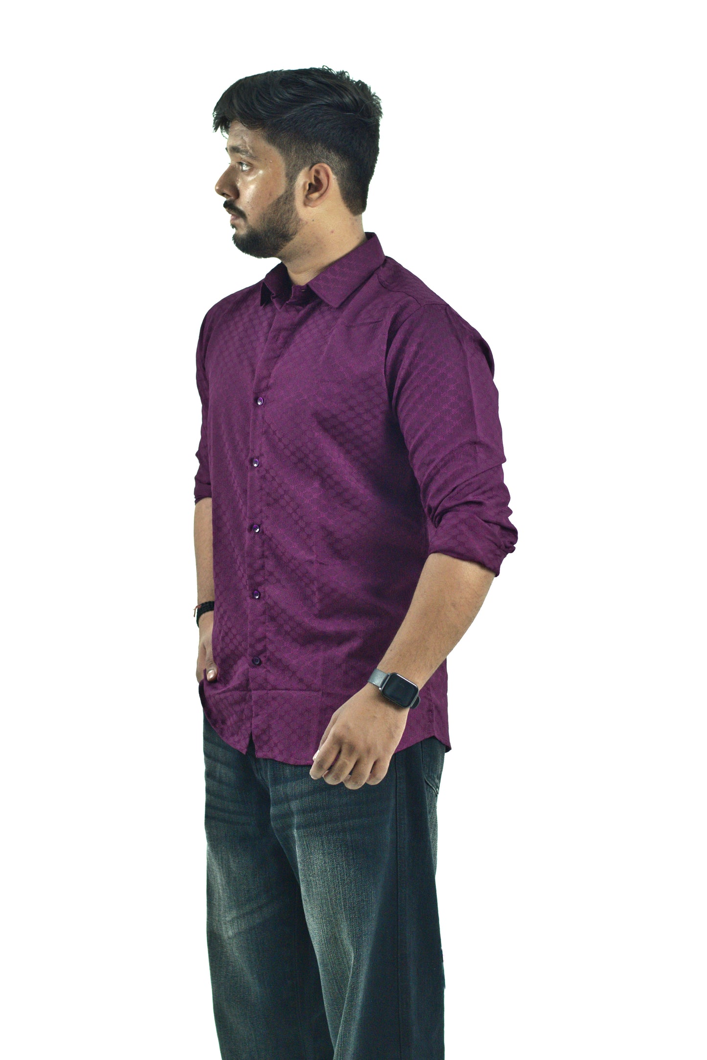 Mahroon Textured Shirt