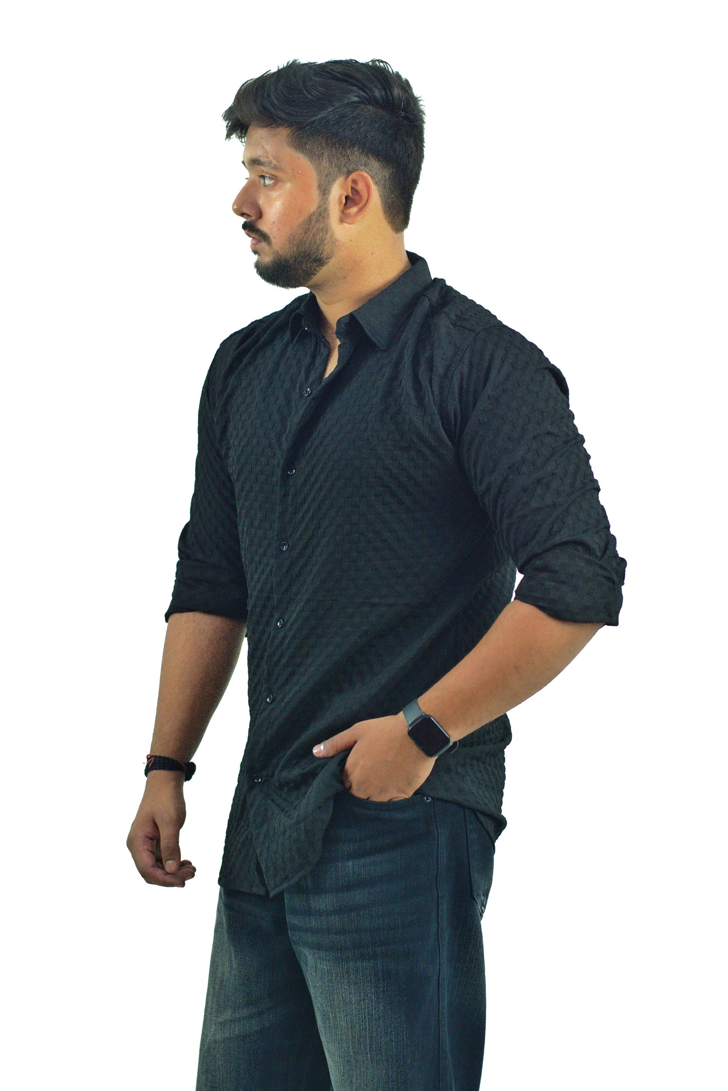 Black Textured Shirt