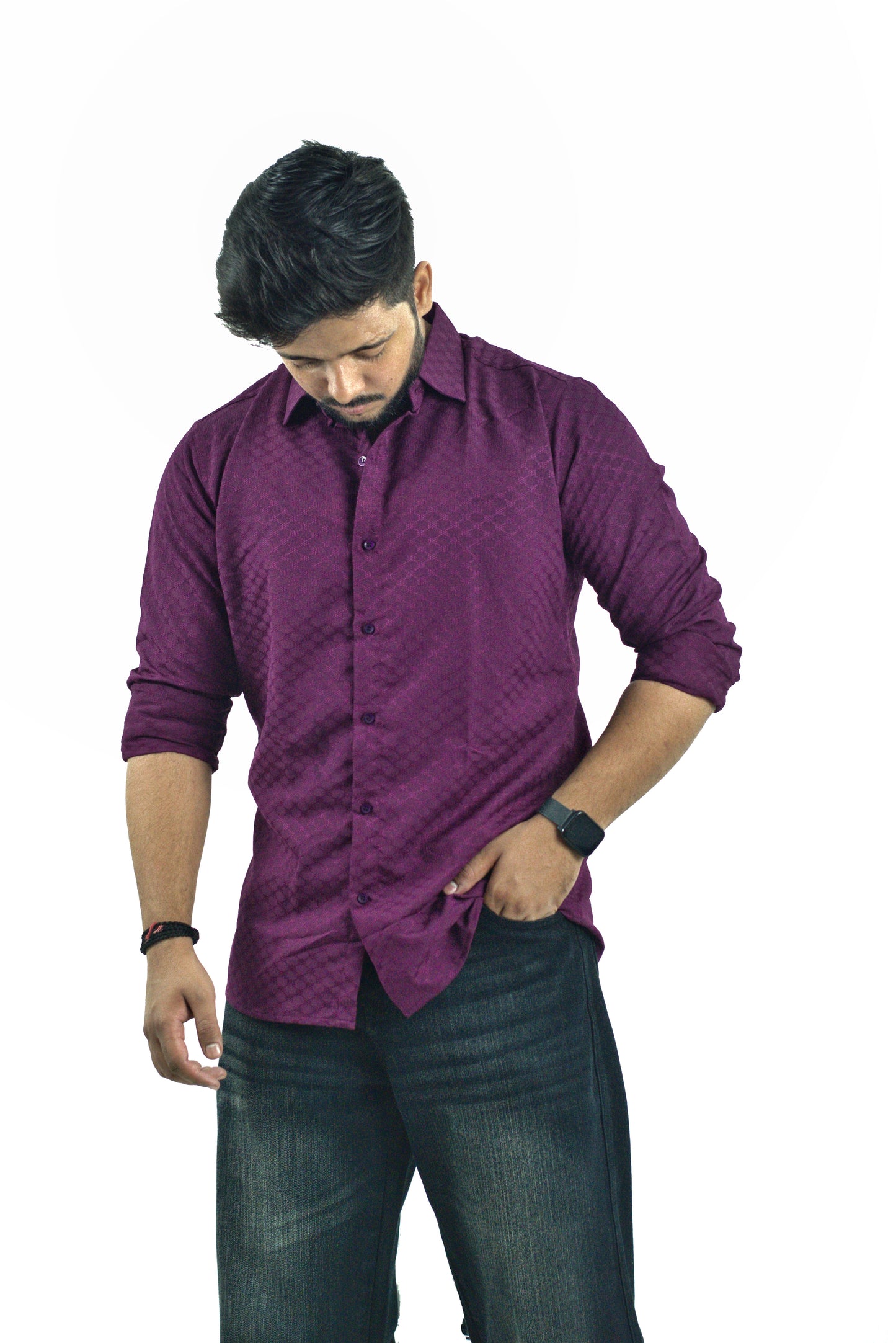 Mahroon Textured Shirt