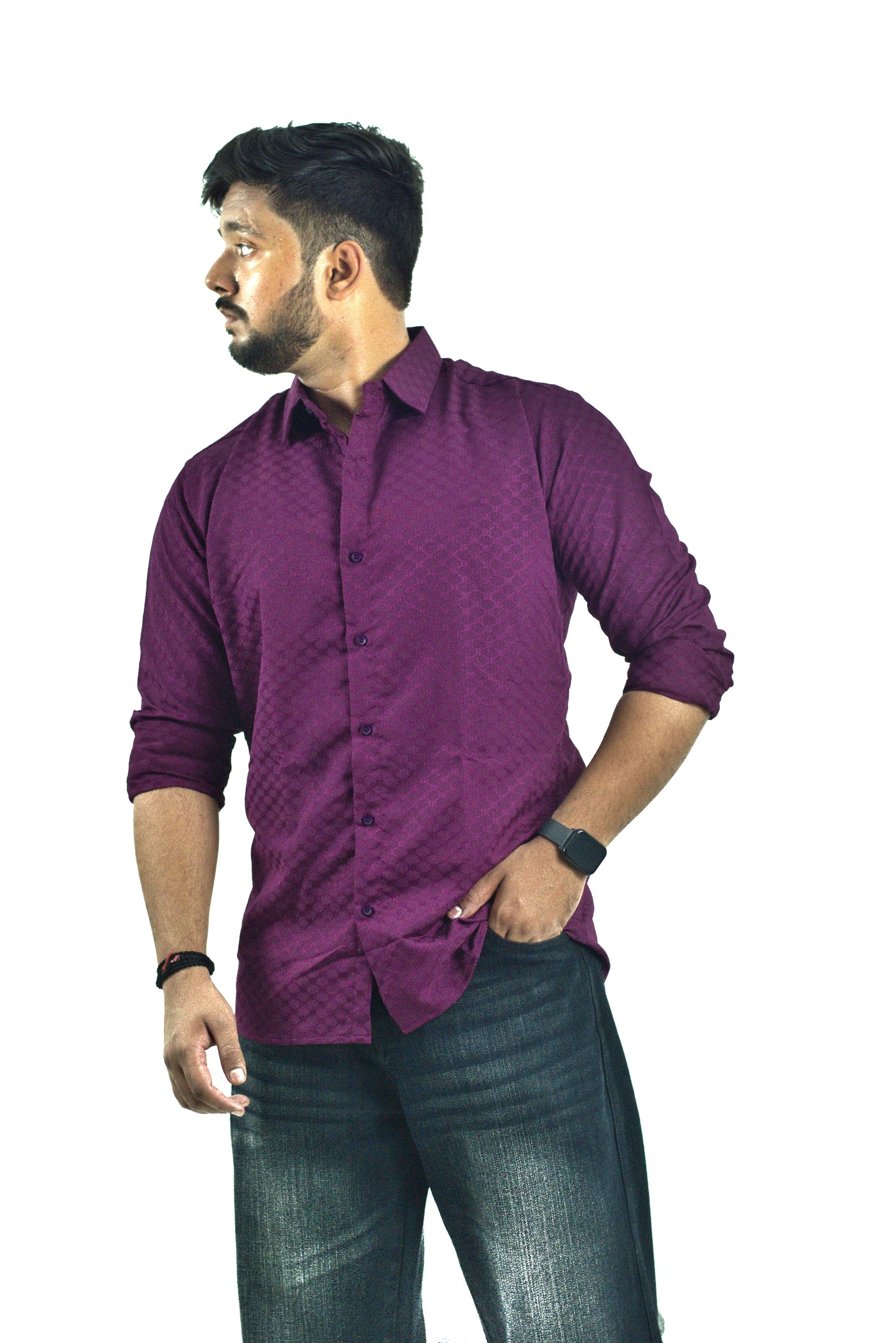 Mahroon Textured Shirt