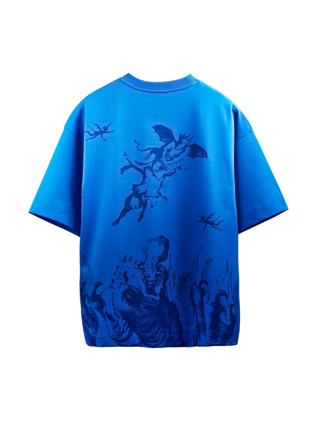 Don't Try Me! - Blue Graphic Drop Shoulder Unisex Oversized T-Shirt