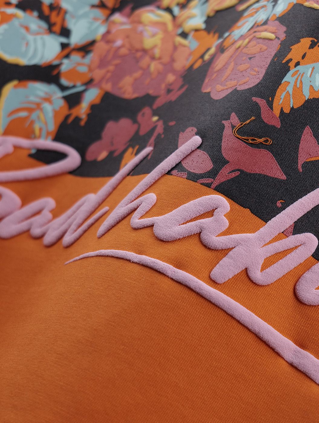 Bad Habits - Orange Graphic Drop Shoulder Unisex Oversized T-Shirt