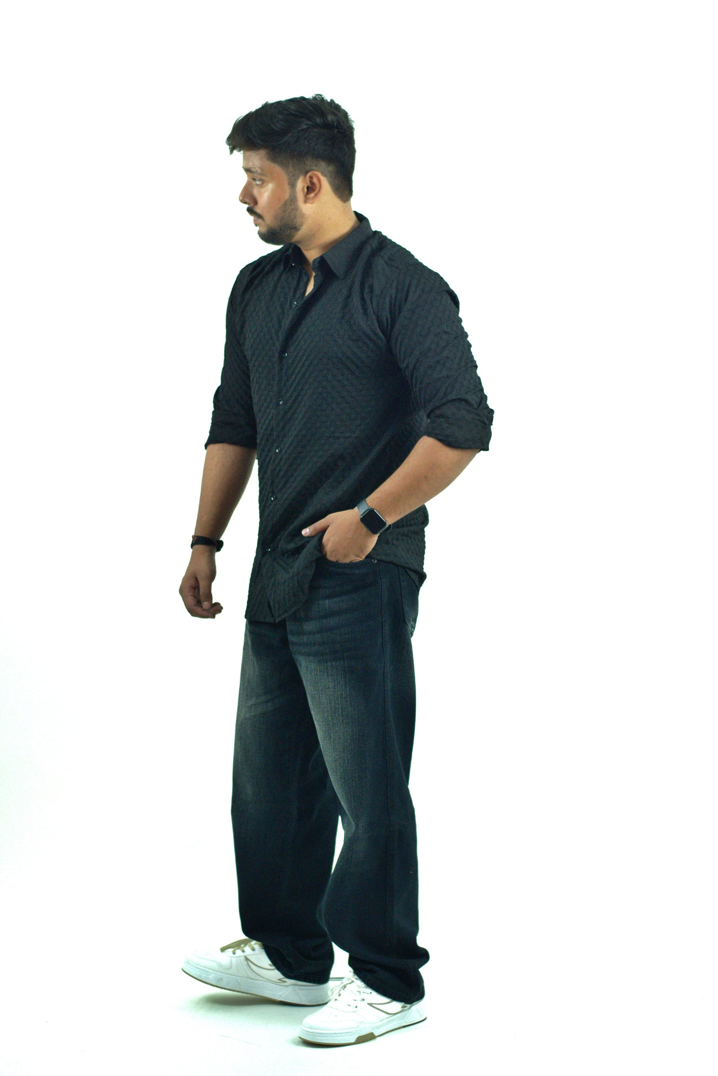 Black Textured Shirt